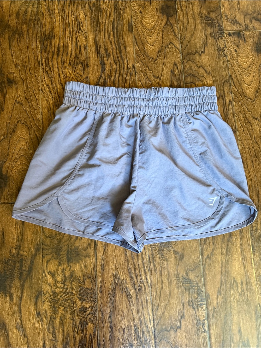NWT! Gymshark Retro Waistband High-Waist Shorts in Fog Purple, size lg - Picture 5 of 10